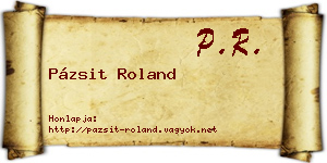 Pázsit Roland névjegykártya