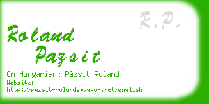roland pazsit business card