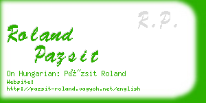 roland pazsit business card